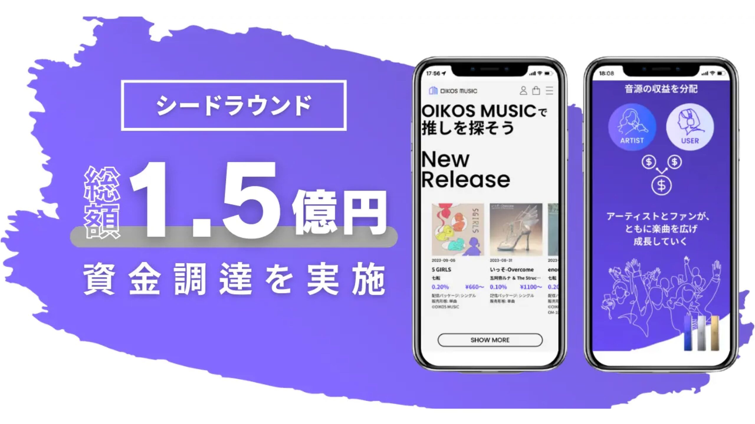 アーティストとファンの応援文化の新しいカタチを提唱するOIKOS MUSIC株式会社シードラウンドで1.5億円調達