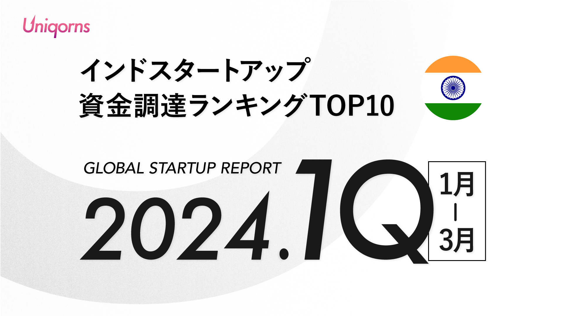 【インド】2024年 1Q スタートアップ資金調達額ランキングTOP10