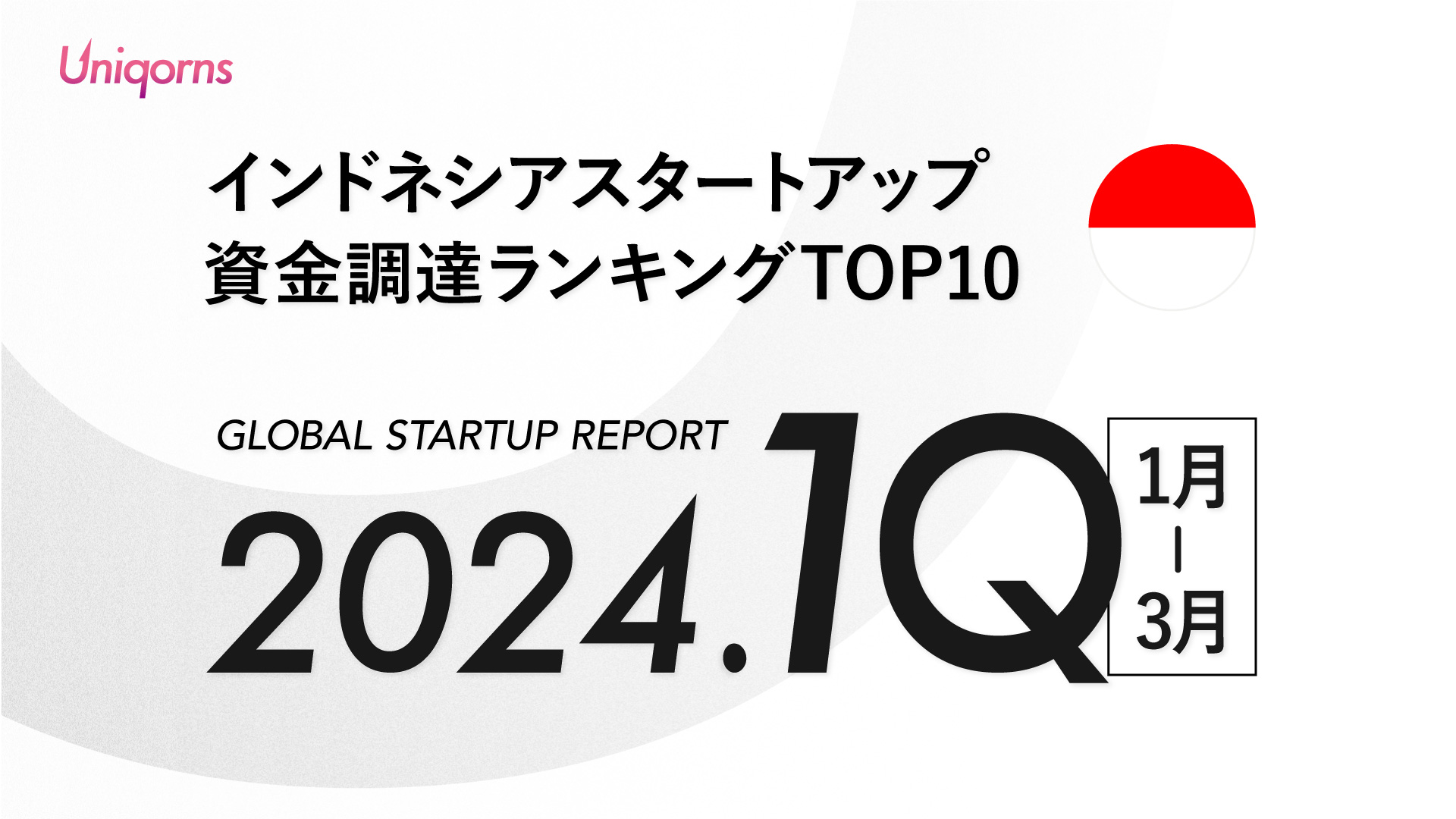 【インドネシア】2024年 1Q スタートアップ資金調達額ランキングTOP10