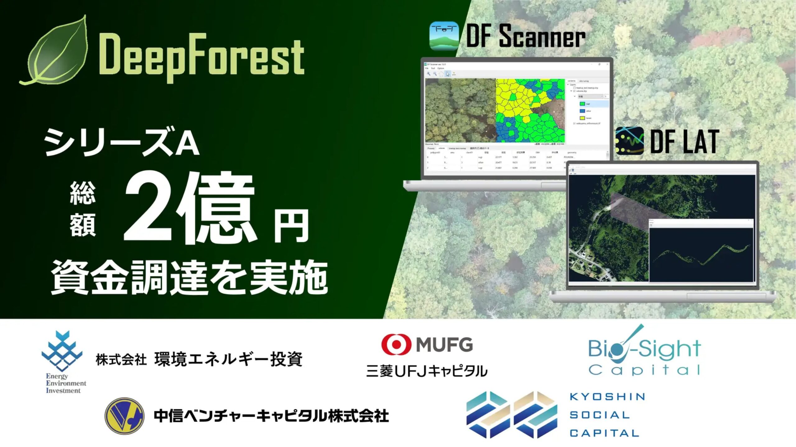 ドローンなどのリモートセンシングデータからの森林解析技術の開発を行うDeepForest Technologies 株式会社、シリーズＡにて総額2億円の資金調達を実施