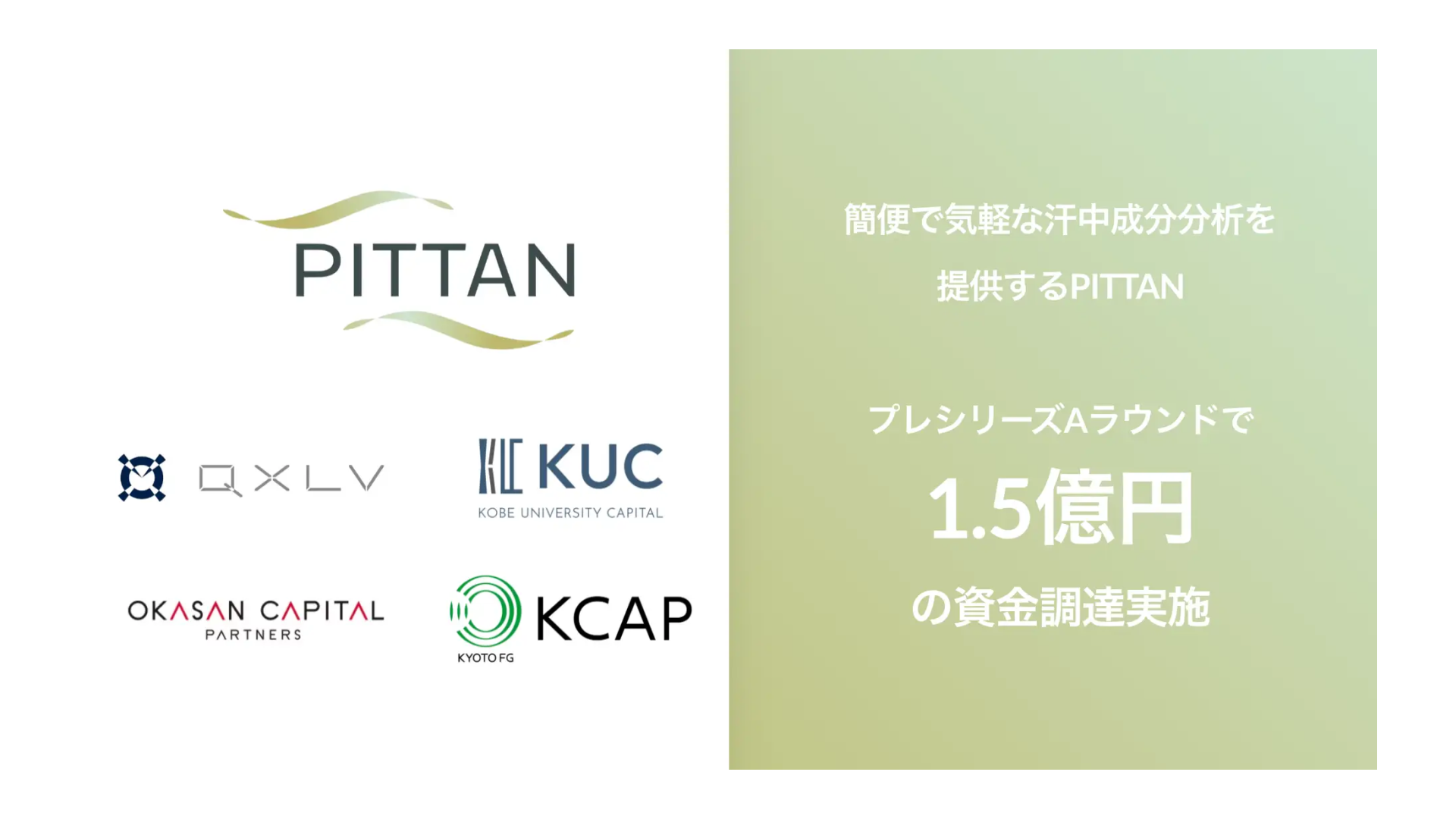 簡便で気軽な汗中成分分析を提供する株式会社PITTANが1.5億円の資金調達を実施ー累計調達額は2.3億円に