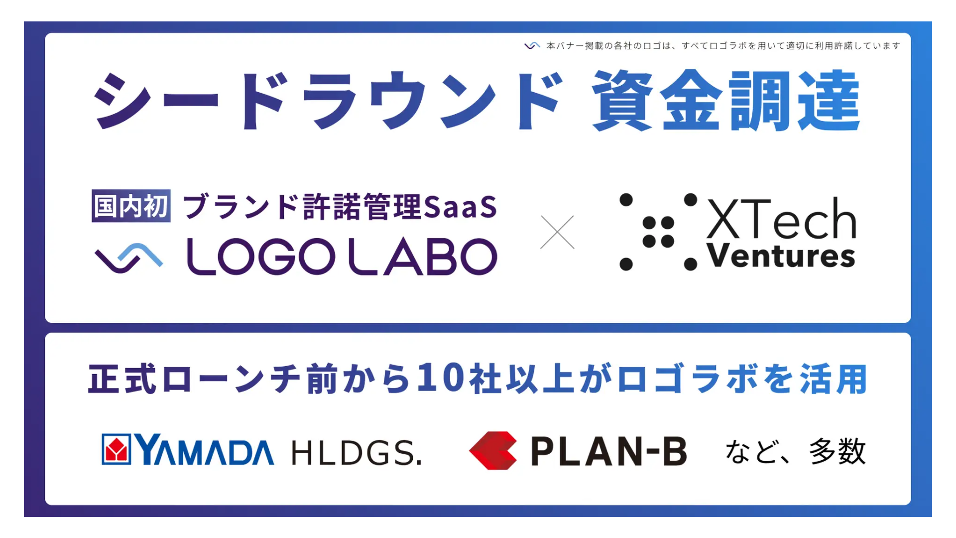 ブランド許諾管理SaaS「ロゴラボ」を提供する株式会社ロゴラボ、シードラウンドにて6,000万円の資金調達を実施