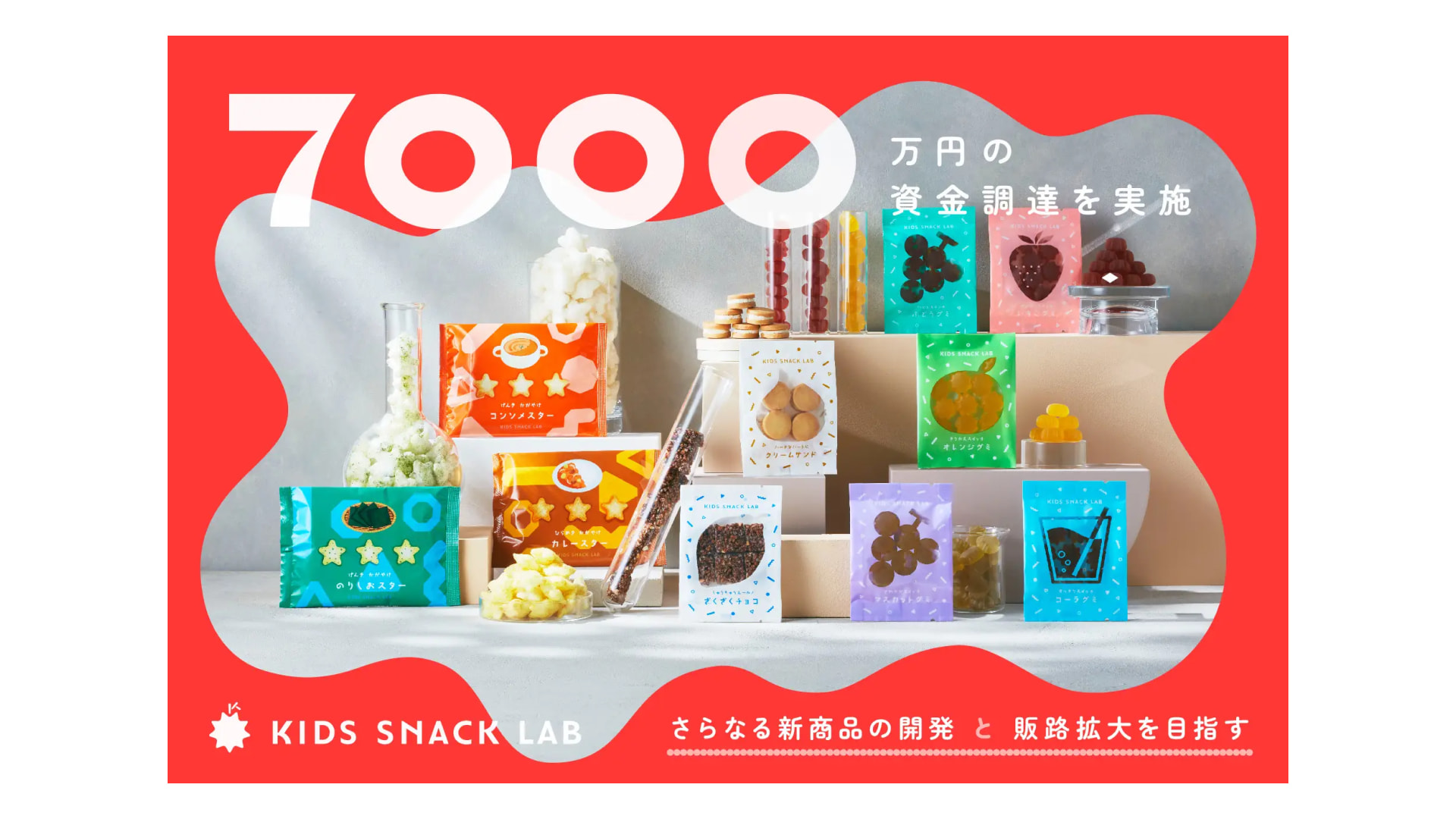 子どもの栄養を補えるお菓子のD2Cブランドを展開する株式会社KIDS SNACK LAB、7,000万円の資金調達を実施