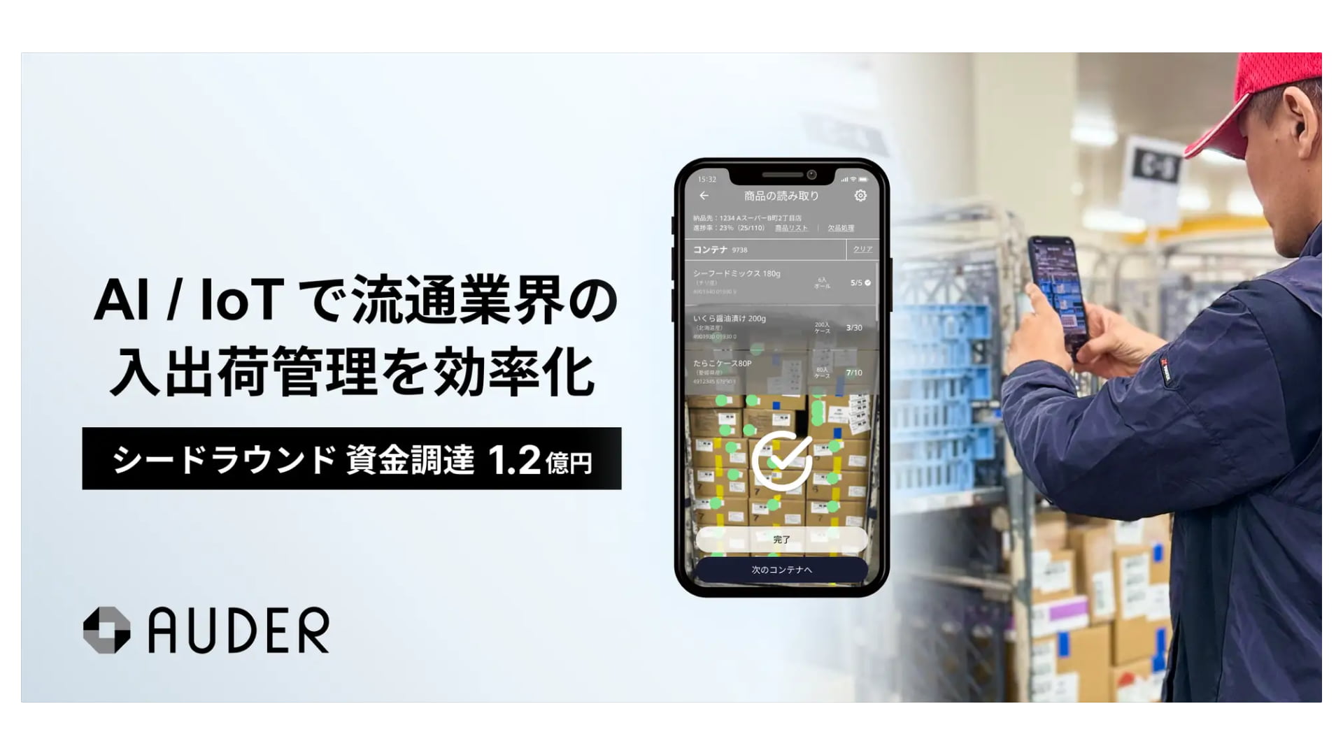 入出荷管理SaaS「AUDER」を提供するAUDER株式会社、ポストシードラウンドにて1.2億円の資金調達を実施